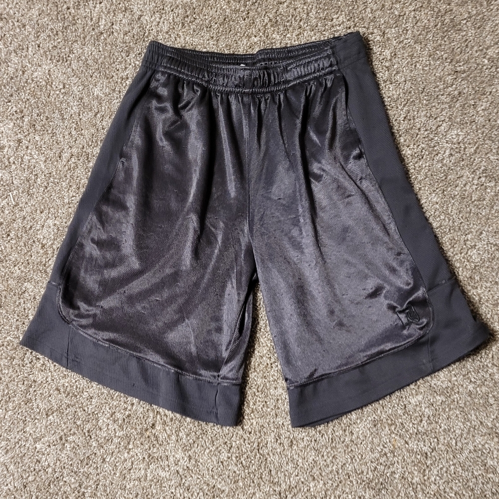 AND1 Basketball Gym Shorts. Black grey shorts.